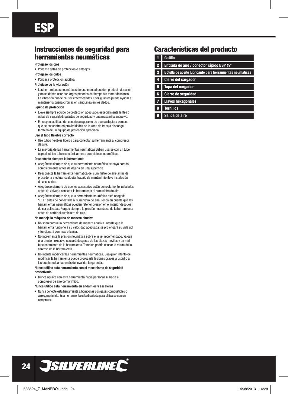 Silverline Air Nailer Stapler 50mm User Manual | Page 25 / 44