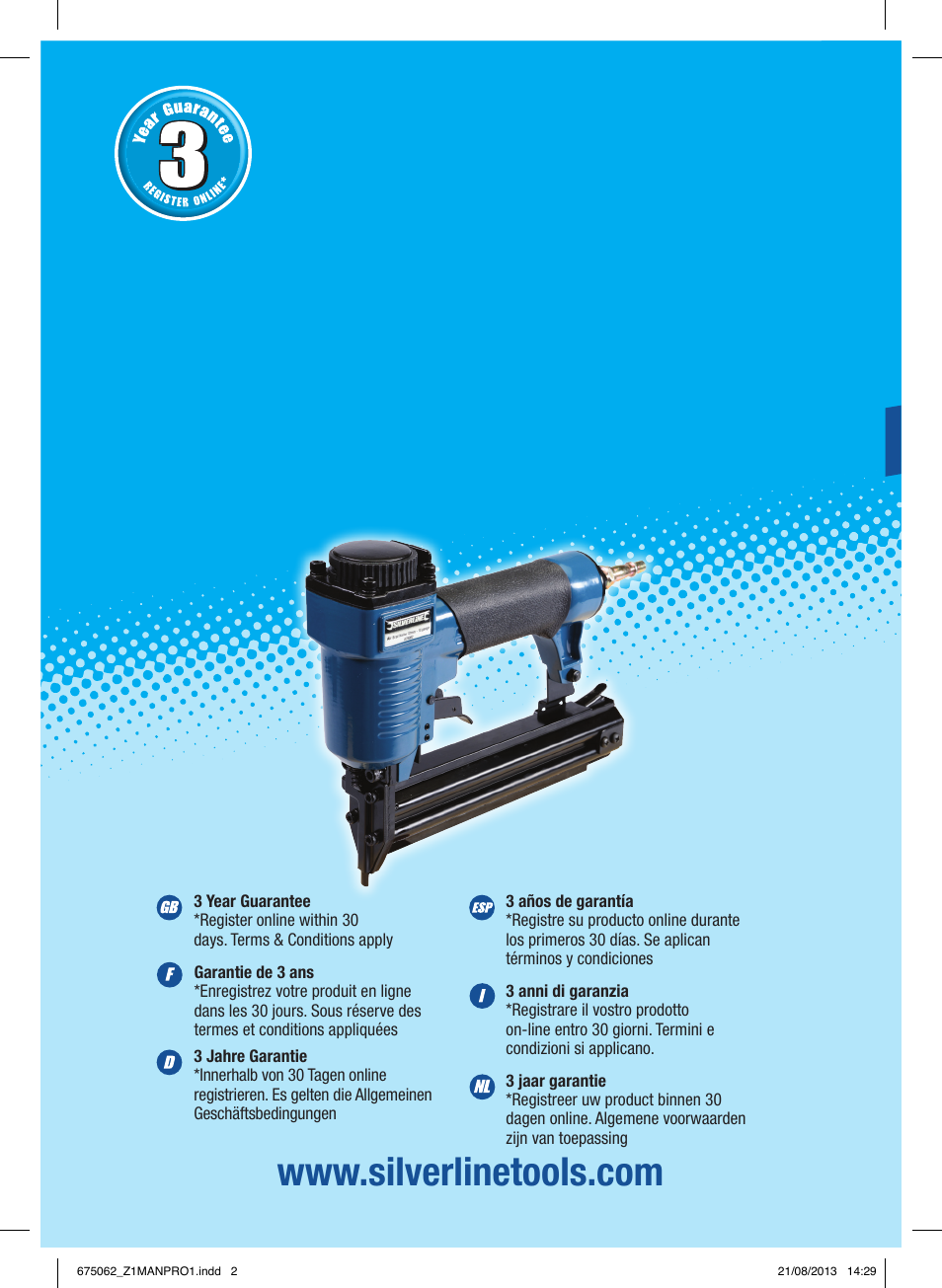 Silverline Air Brad Nailer 32mm User Manual | 32 pages