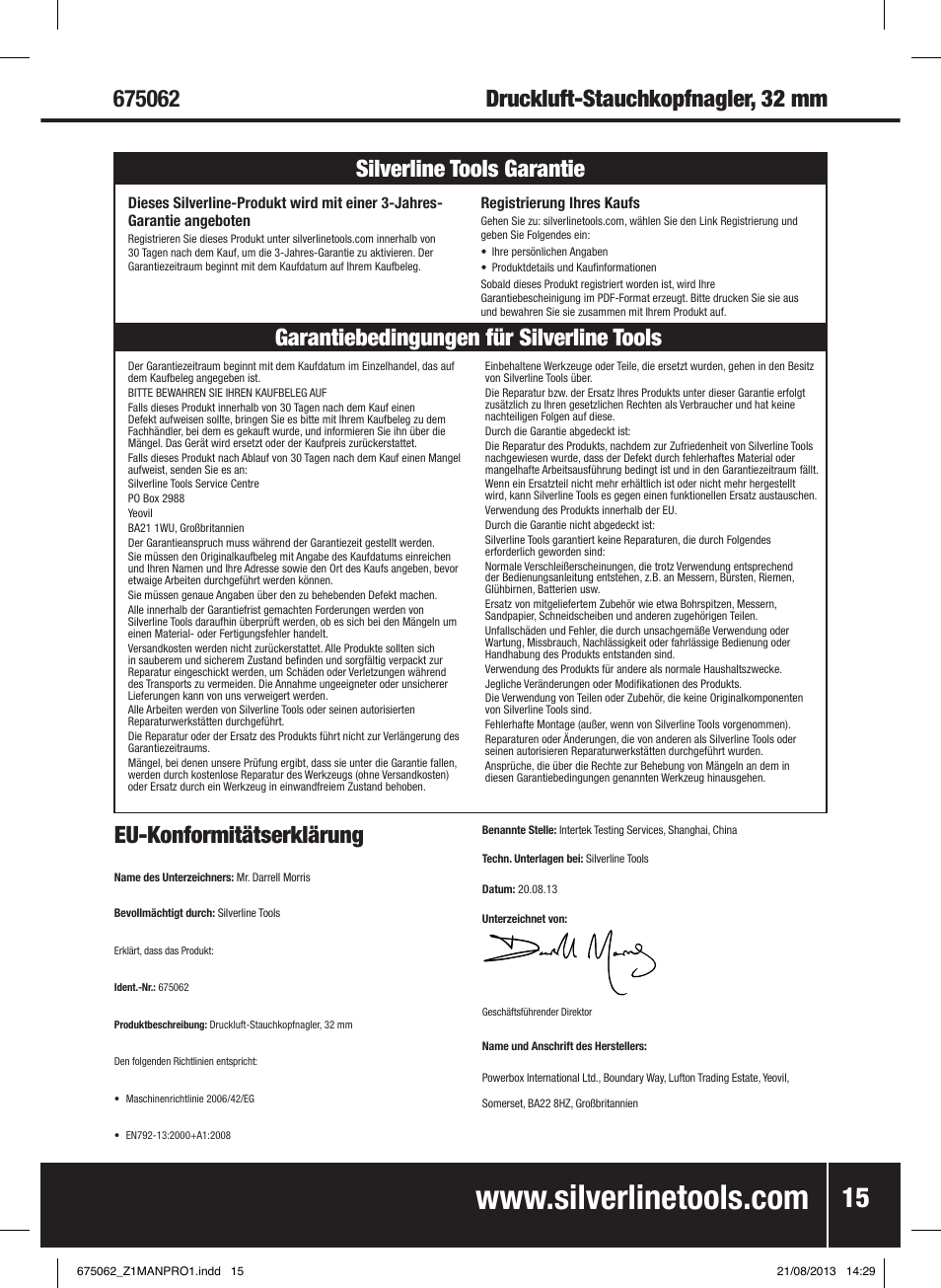 Silverline Air Brad Nailer 32mm User Manual | Page 16 / 32