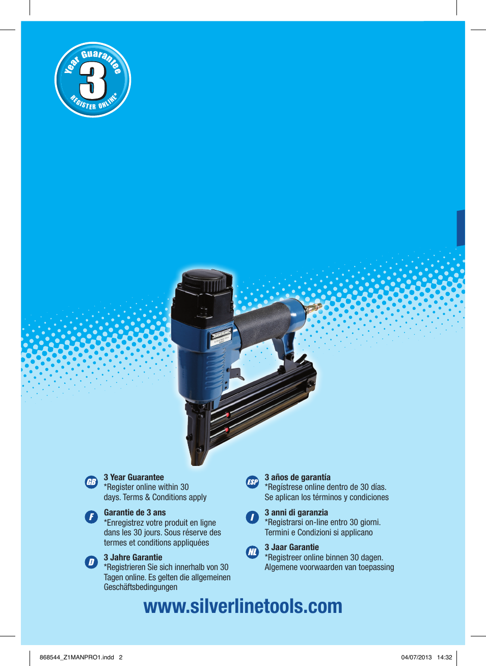Silverline Air Brad Nailer 50mm User Manual | 32 pages