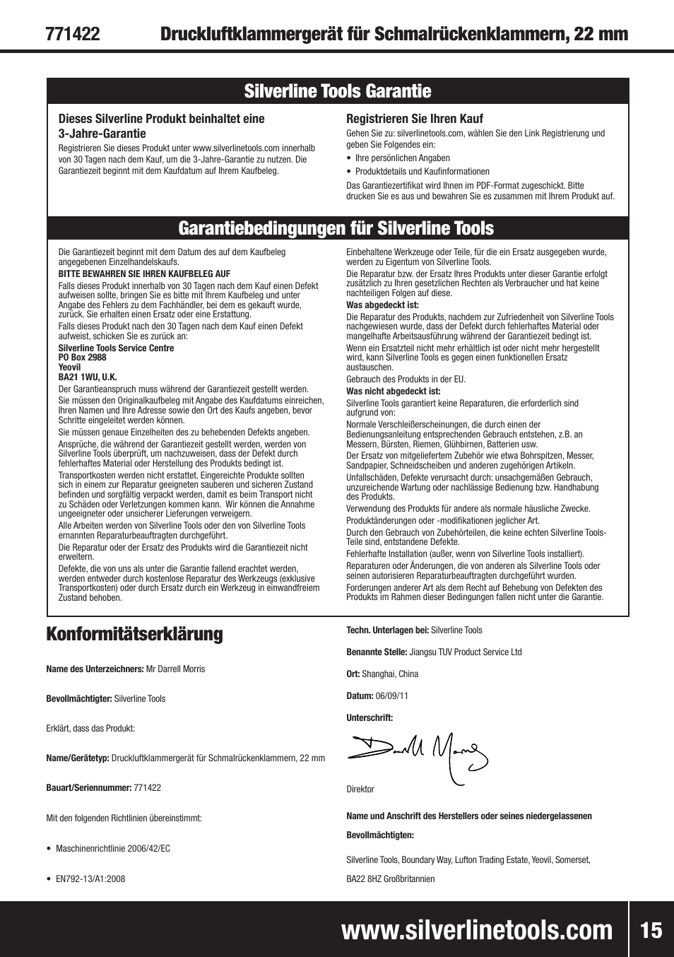 Silverline Air Narrow Crown Stapler 22mm User Manual | Page 16 / 28