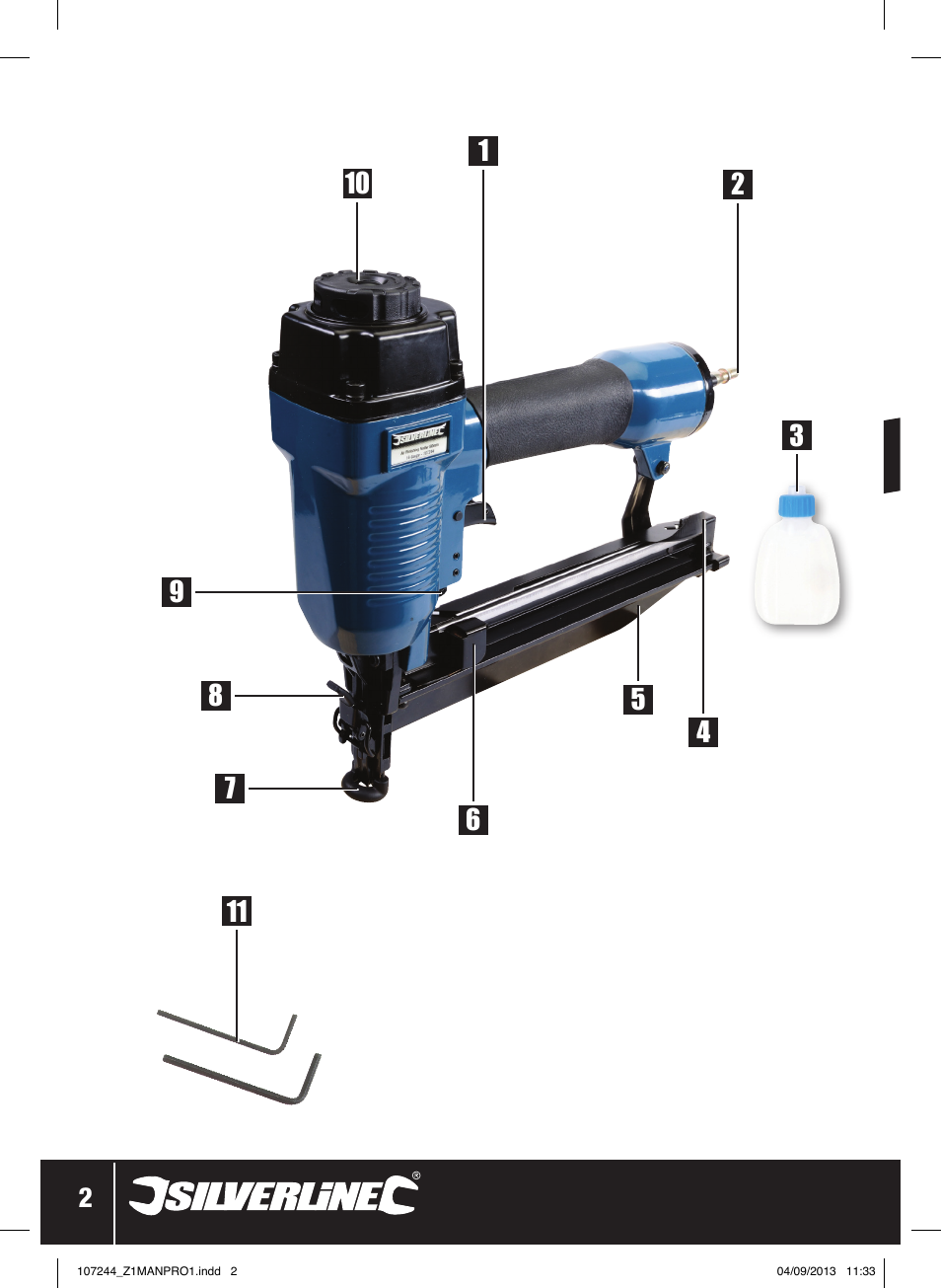 Air finishing nailer 50mm | Silverline Air Finishing Nailer 50mm User Manual | Page 3 / 32