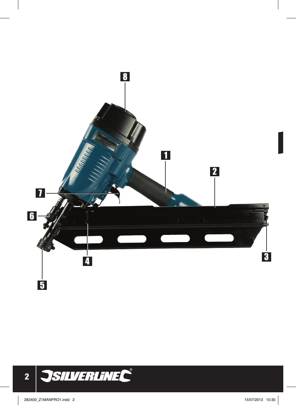 Silverline Air Framing Nailer 90mm User Manual | Page 3 / 32