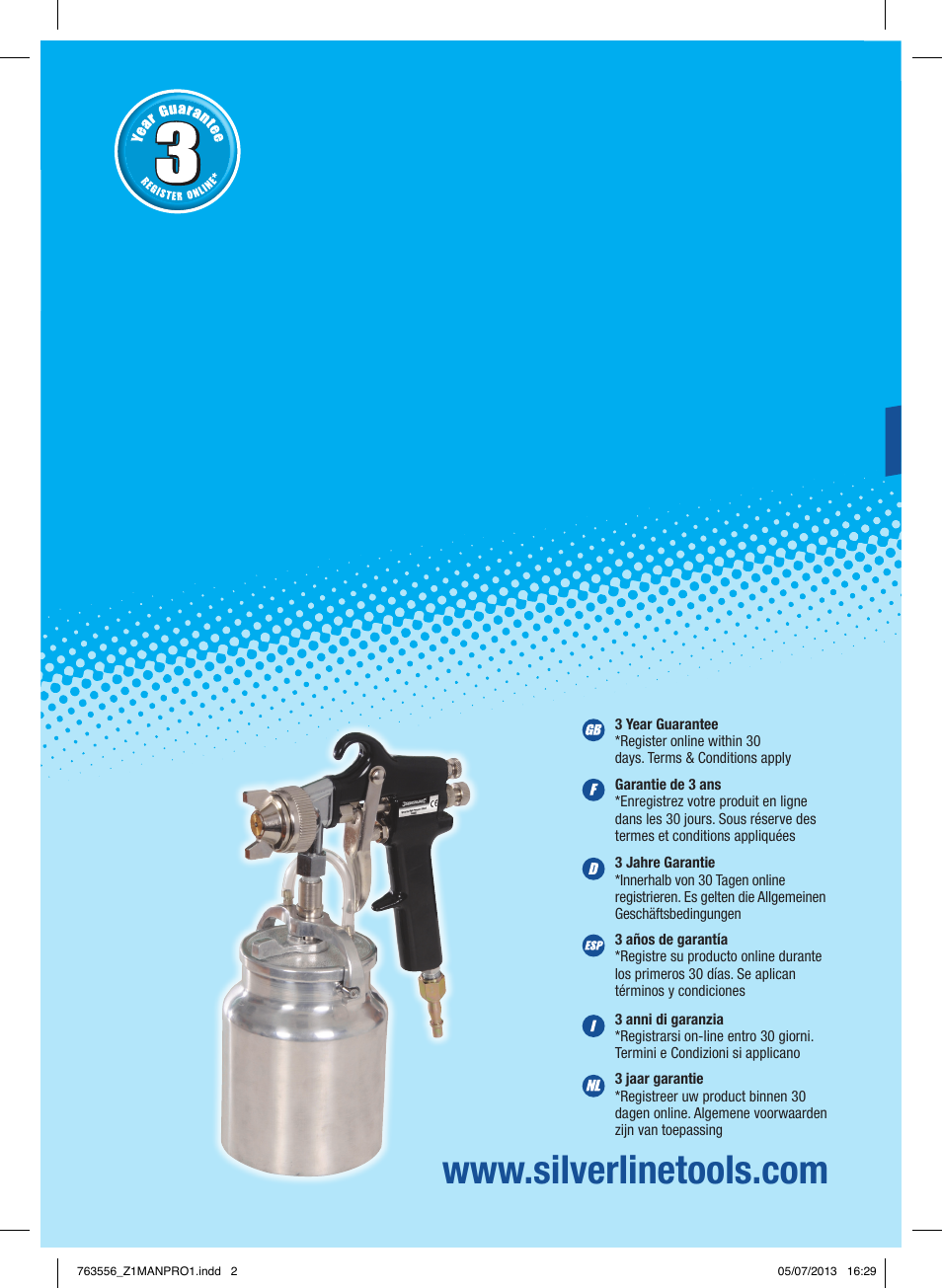 Silverline Spray Gun High Pressure User Manual | 44 pages