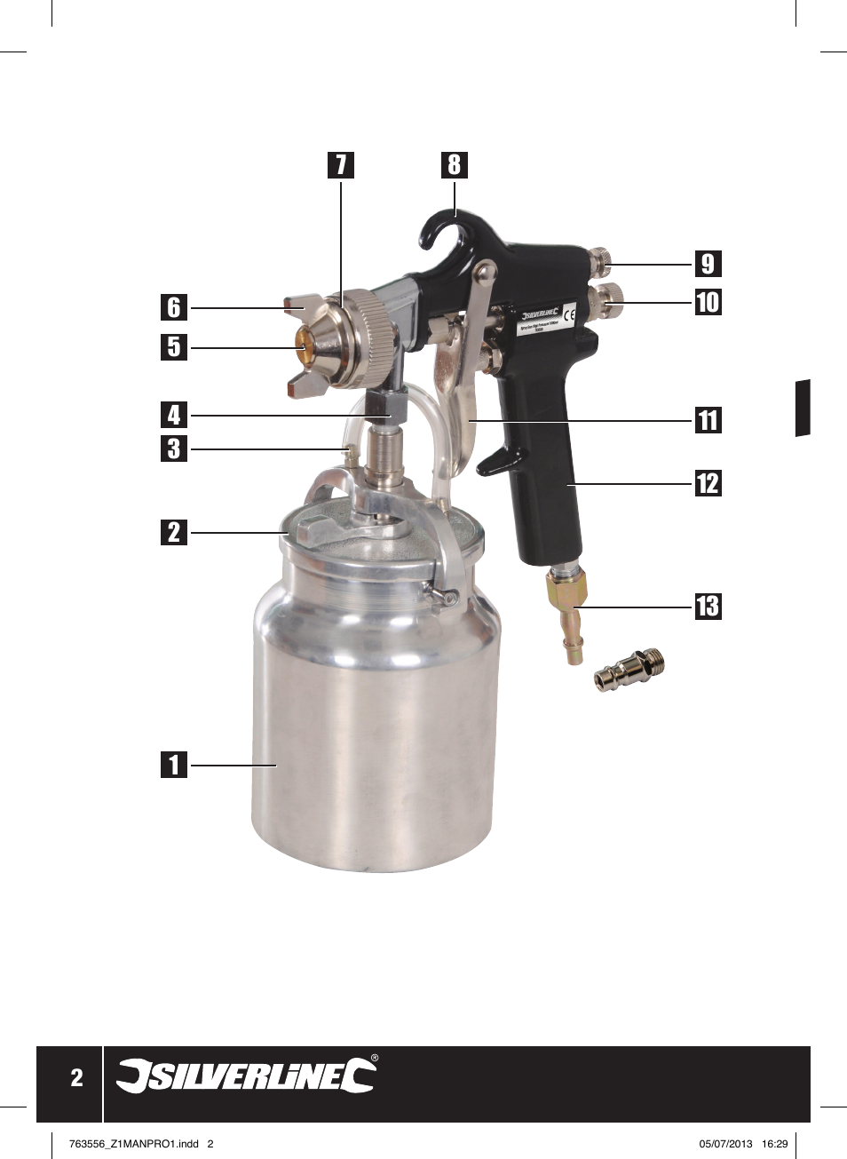 Silverline Spray Gun High Pressure User Manual | Page 3 / 44