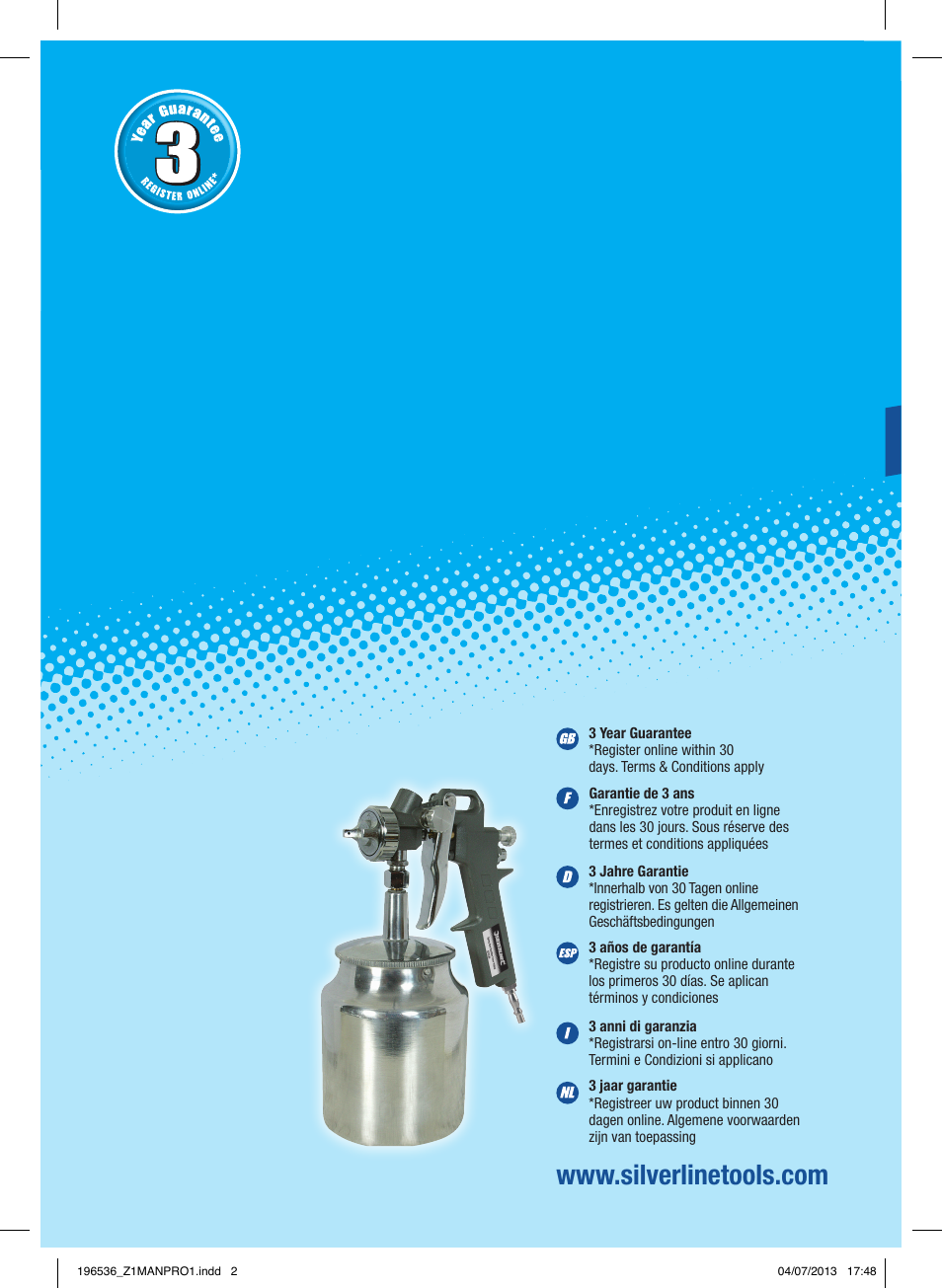 Silverline Spray Gun Suction Feed User Manual | 56 pages