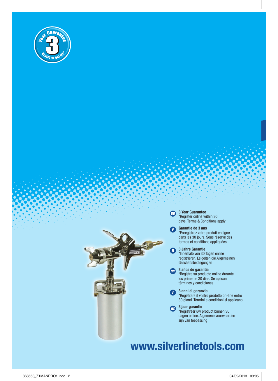 Silverline Spray Gun Touch Up User Manual | 44 pages