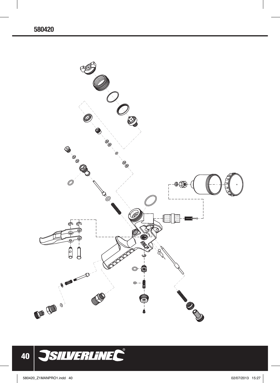 Silverline Gravity Feed HVLP Spray Gun User Manual | Page 41 / 44