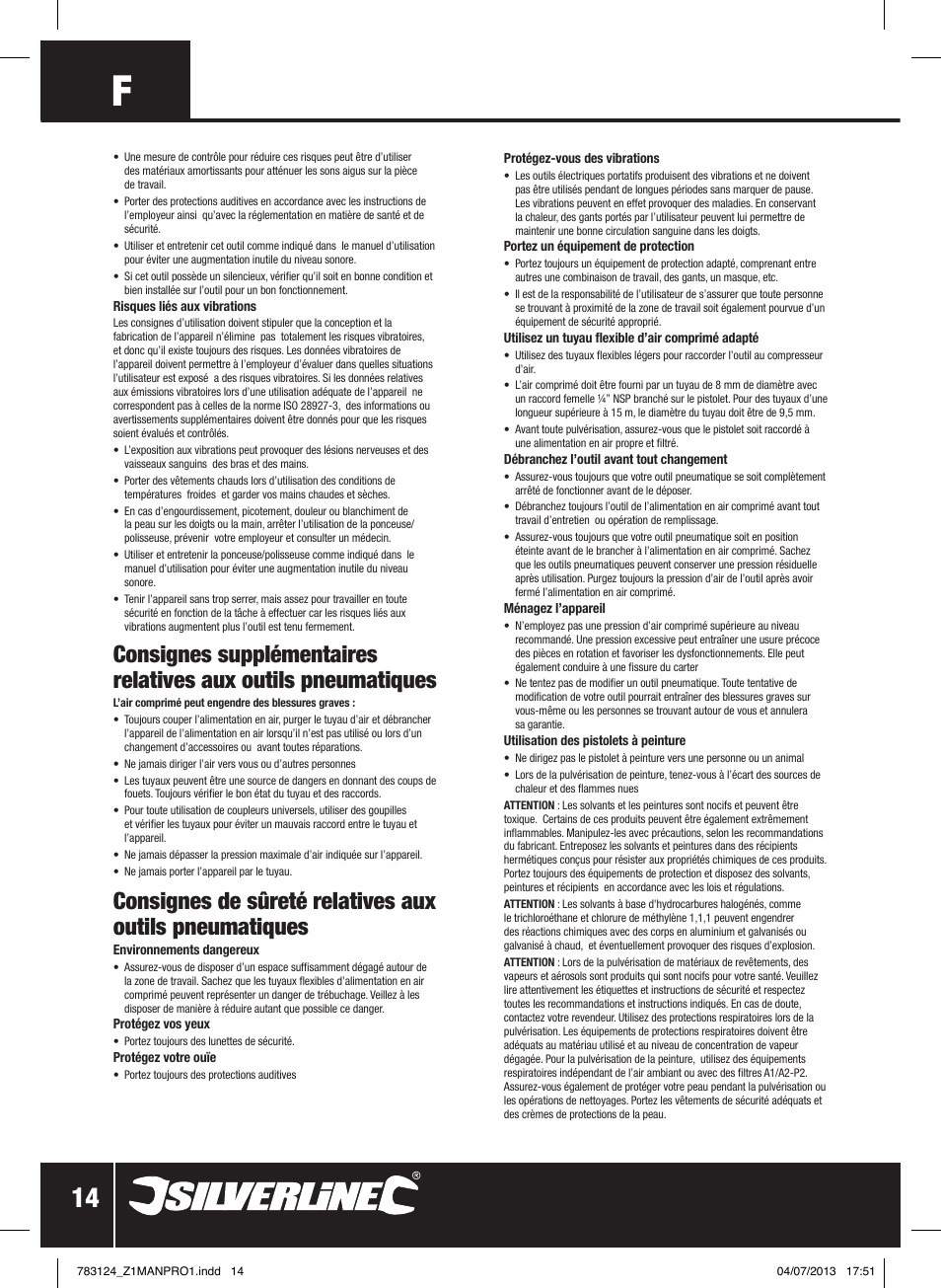 Silverline Gravity Feed Spray Gun User Manual | Page 15 / 56