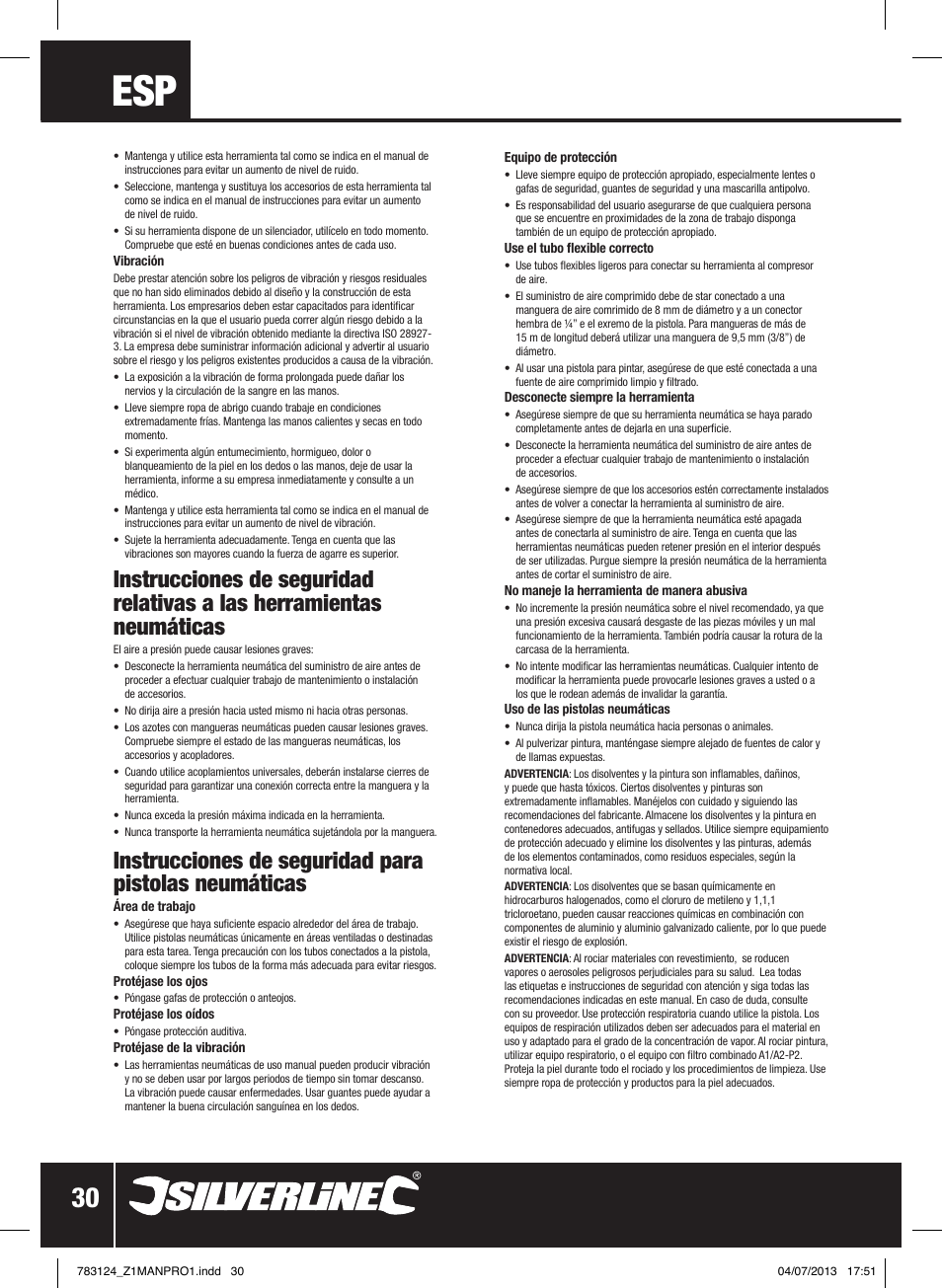 Silverline Gravity Feed Spray Gun User Manual | Page 31 / 56