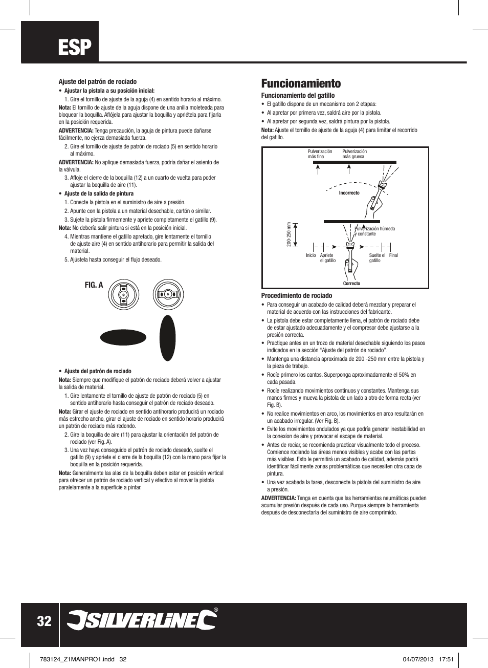 Funcionamiento, Fig. a | Silverline Gravity Feed Spray Gun User Manual | Page 33 / 56