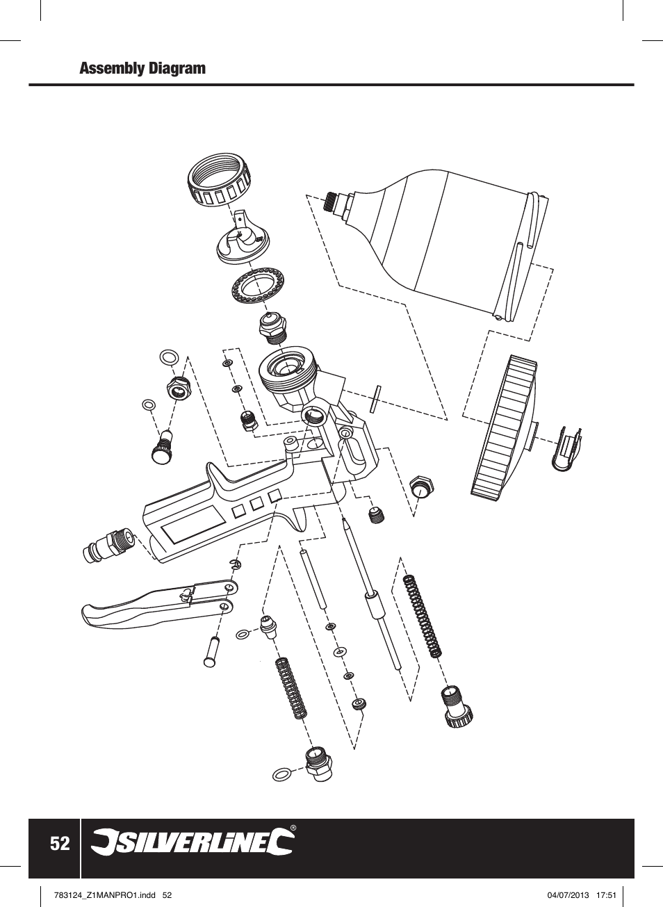 Silverline Gravity Feed Spray Gun User Manual | Page 53 / 56