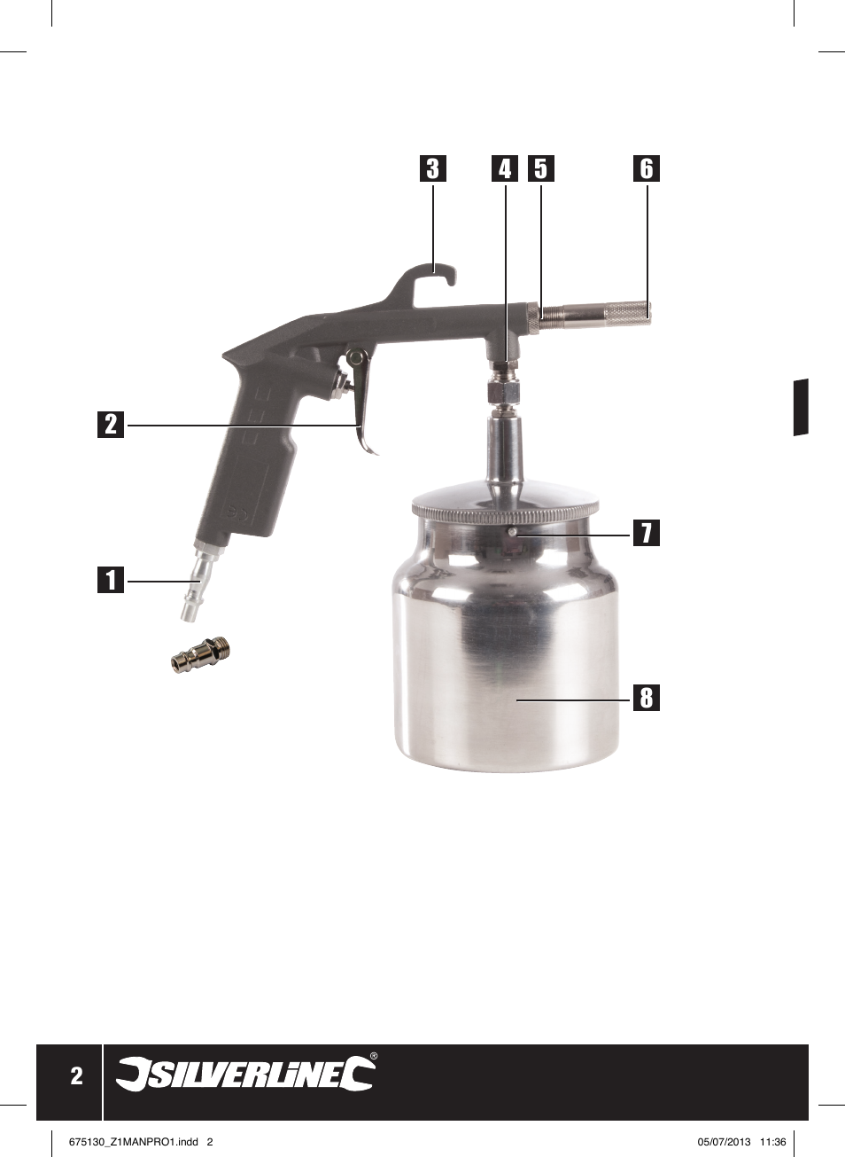 Silverline Suction Feed Undercoat Gun User Manual | Page 3 / 44