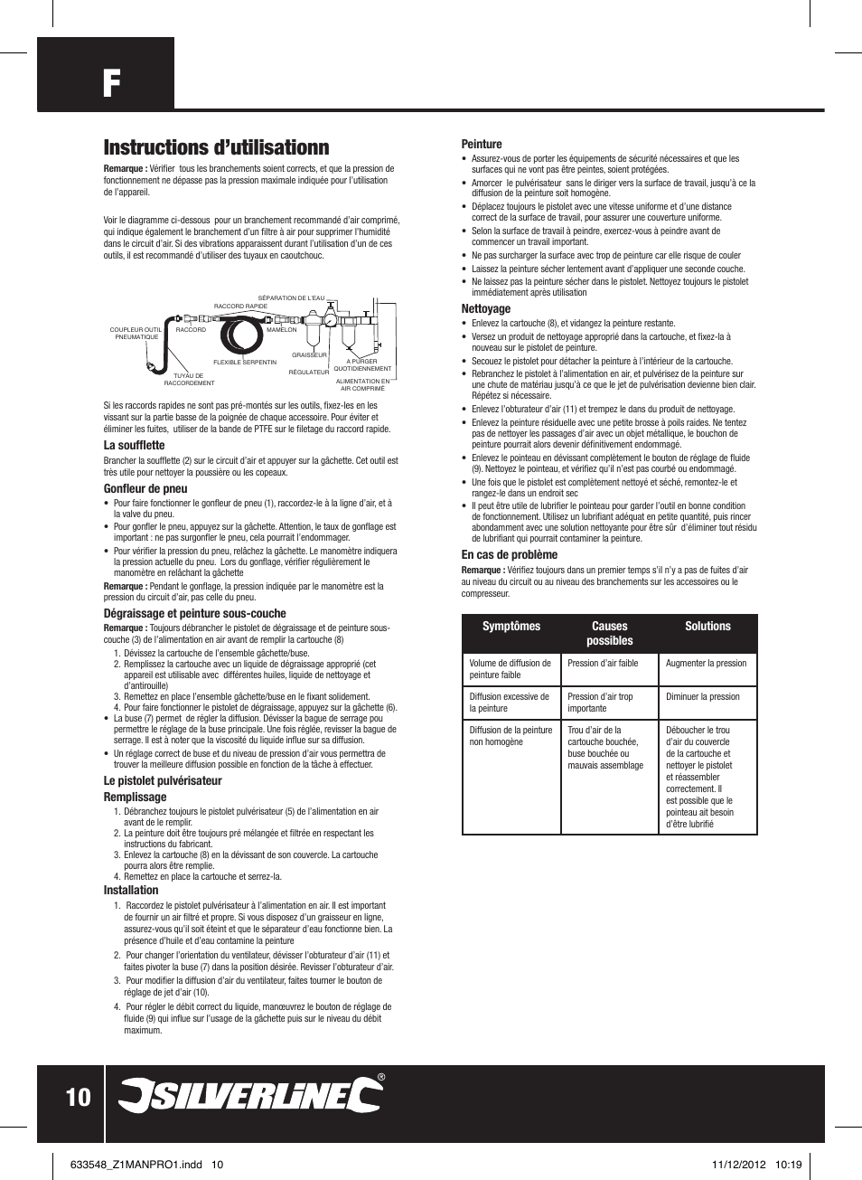 Instructions d’utilisationn | Silverline Air Tools & Compressor Accessories Kit 5pce User Manual | Page 11 / 28