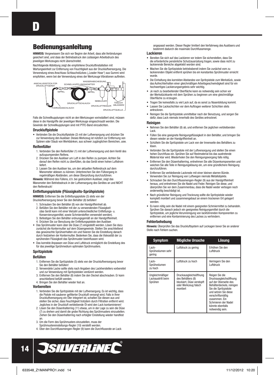 Bedienungsanleitung | Silverline Air Tools & Compressor Accessories Kit 5pce User Manual | Page 15 / 28