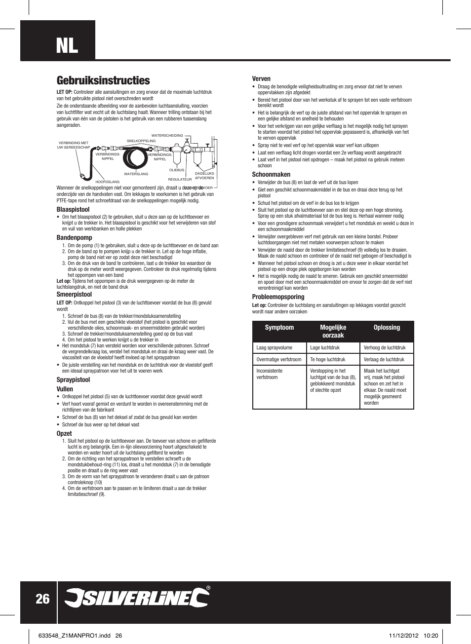 Gebruiksinstructies | Silverline Air Tools & Compressor Accessories Kit 5pce User Manual | Page 27 / 28