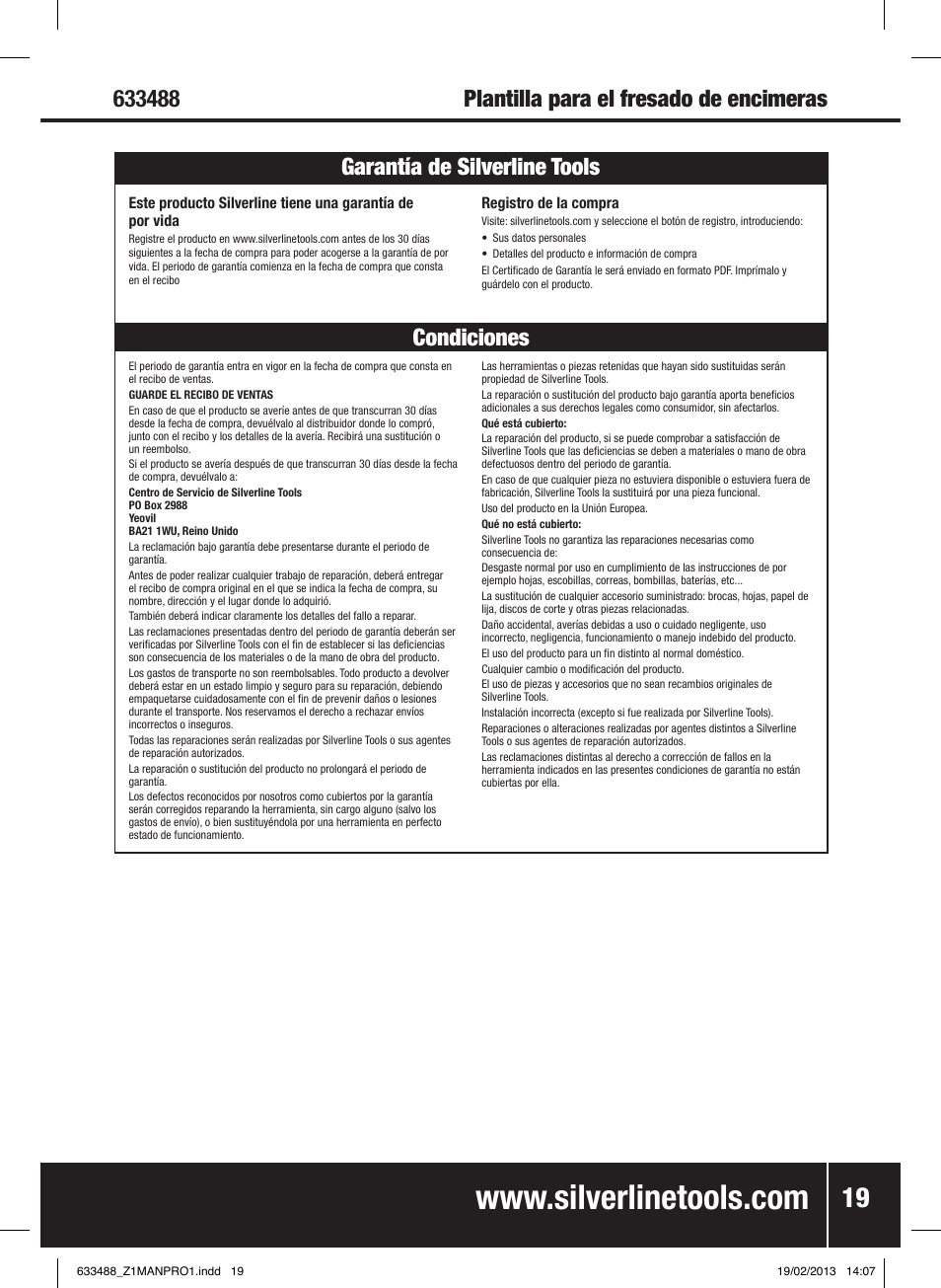 Silverline Worktop Jig User Manual | Page 20 / 28