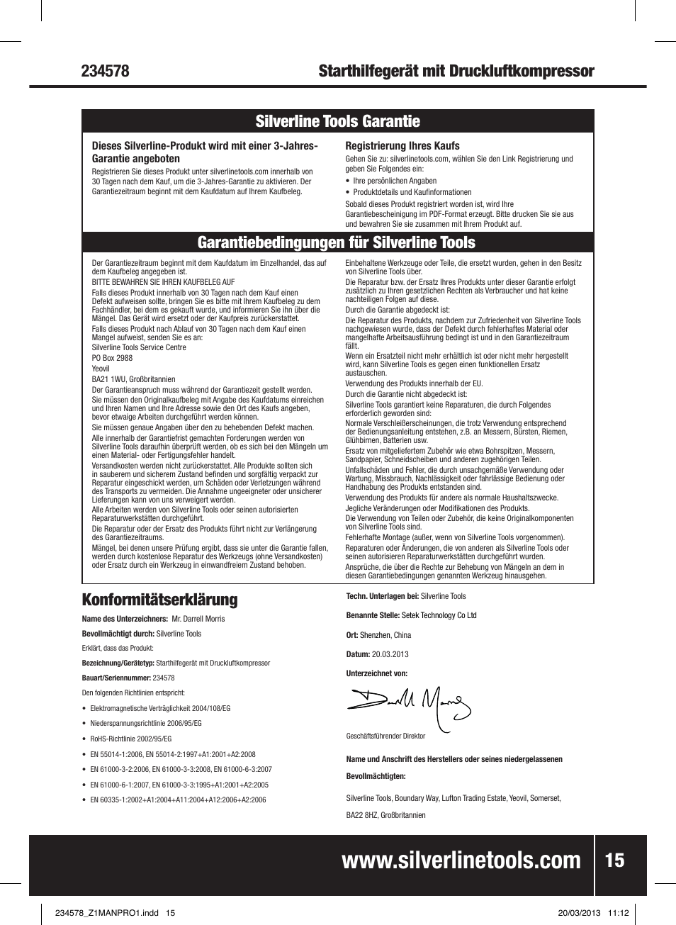 Silverline Jump Starter & Air Compressor User Manual | Page 16 / 28