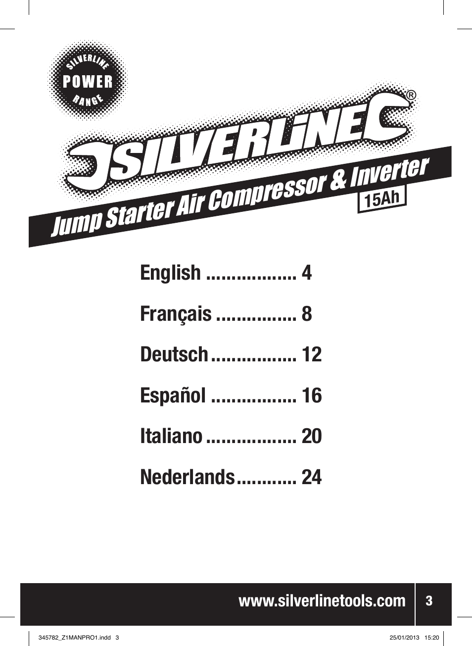 Jump starter air compressor, Inverter | Silverline Jump Starter Air Compressor & Inverter User Manual | Page 4 / 40