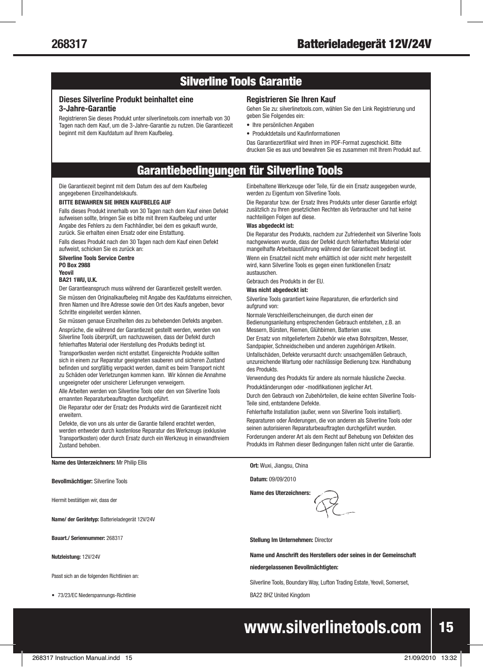 Silverline Battery Charger 12/24V User Manual | Page 16 / 28