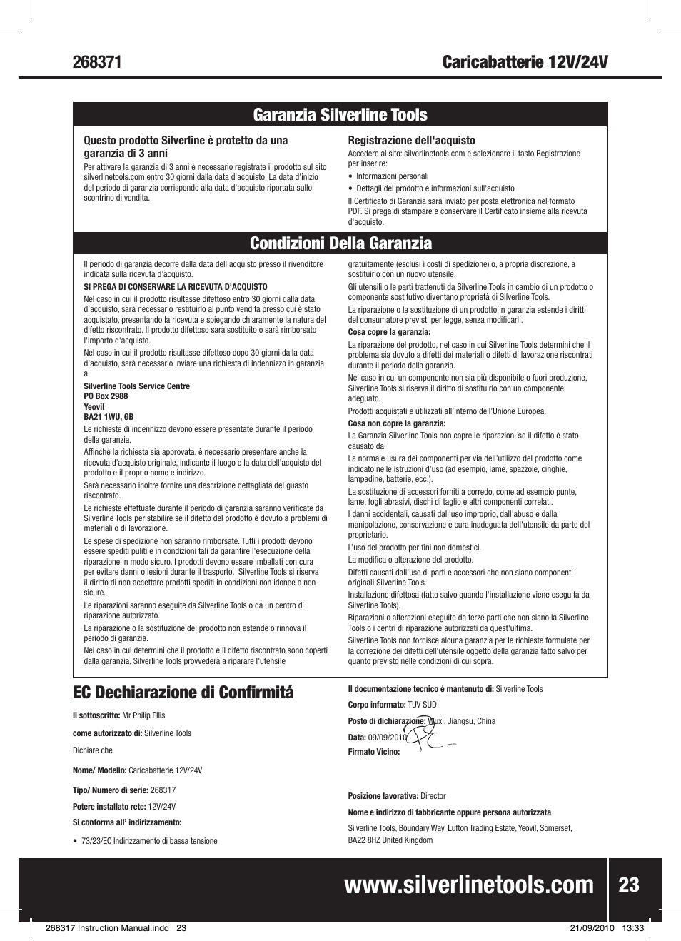 Silverline Battery Charger 12/24V User Manual | Page 24 / 28