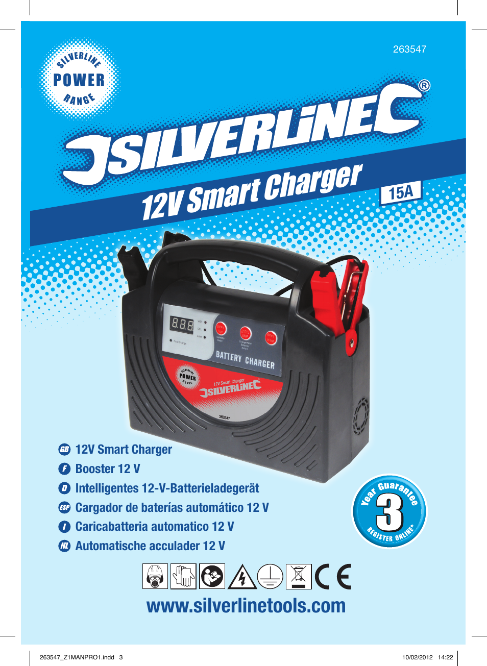 12v smart charger, Power | Silverline Smart Charger 12V 15A User Manual | Page 2 / 28