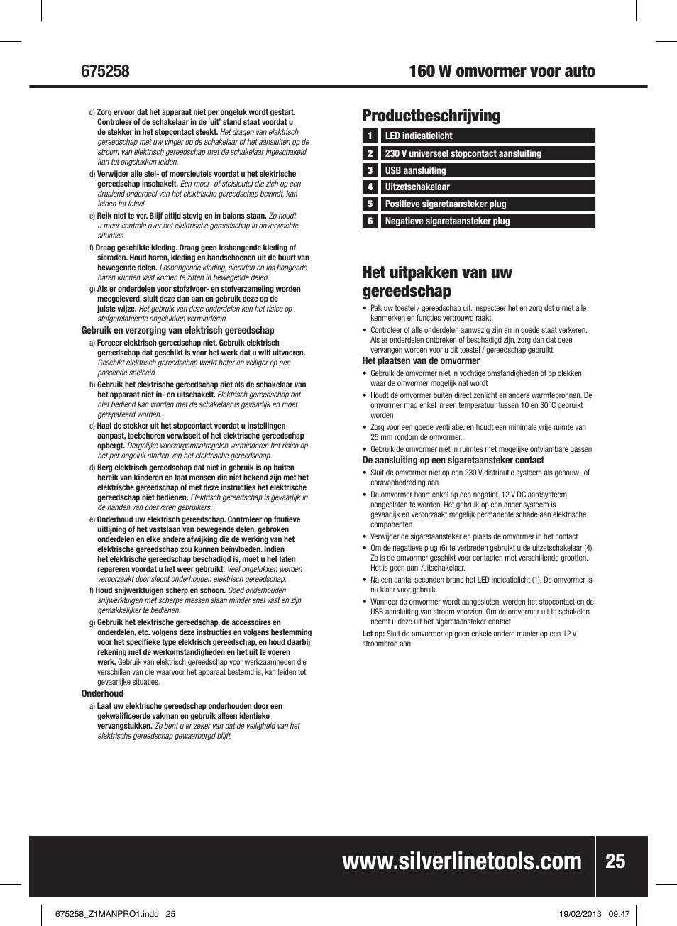 Silverline In-Car Inverter 160W User Manual | Page 26 / 28