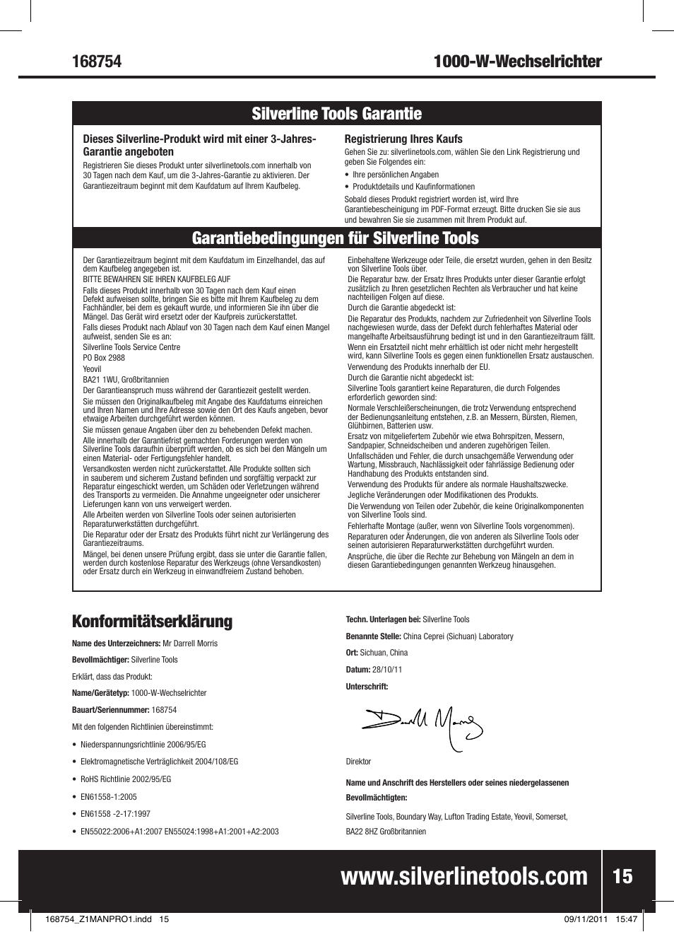 Silverline Inverter 1000W User Manual | Page 16 / 28