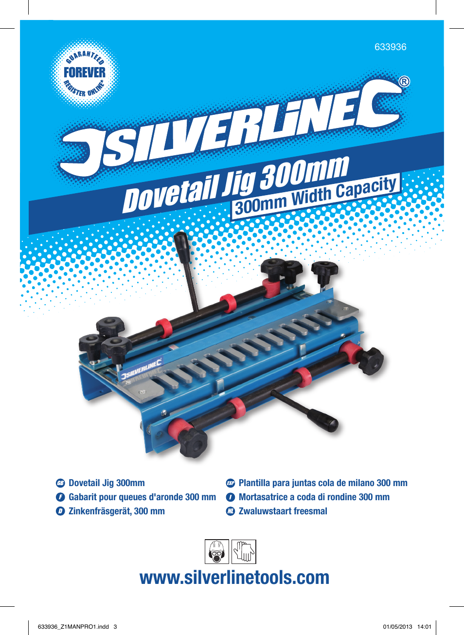 Dovetail jig 300mm, 300mm width capacity | Silverline Dovetail Jig 300mm User Manual | Page 2 / 28