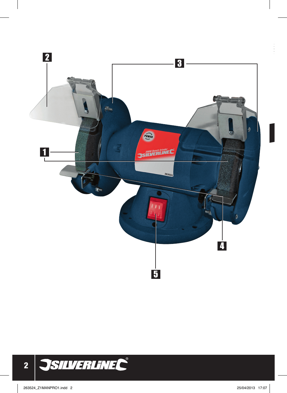 Silverline Bench Grinder 200W User Manual | Page 3 / 28