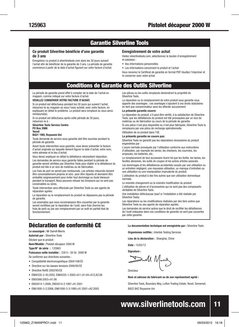 Silverline Hot Air Gun Adjustable 2000W User Manual | Page 12 / 28