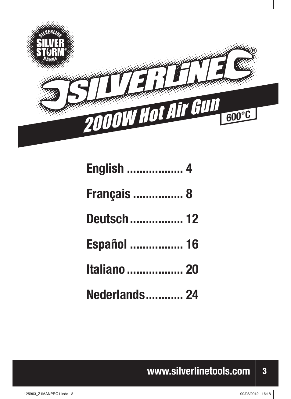 2000w hot air gun | Silverline Hot Air Gun Adjustable 2000W User Manual | Page 4 / 28