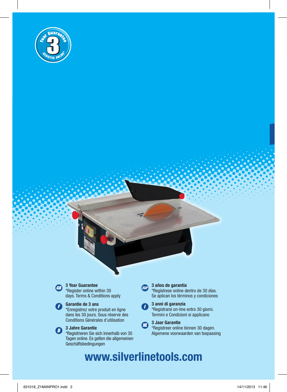 Silverline Tile Cutter 600W User Manual | 40 pages