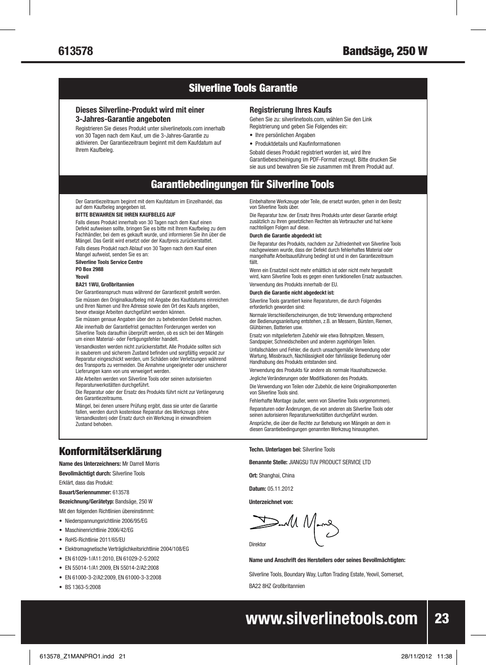Silverline Bandsaw 200mm User Manual | Page 24 / 42