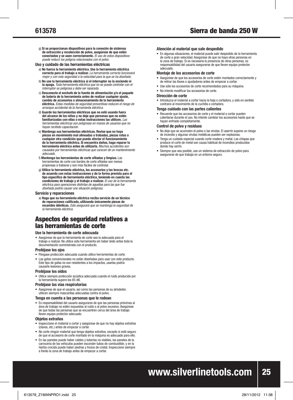 Silverline Bandsaw 200mm User Manual | Page 26 / 42