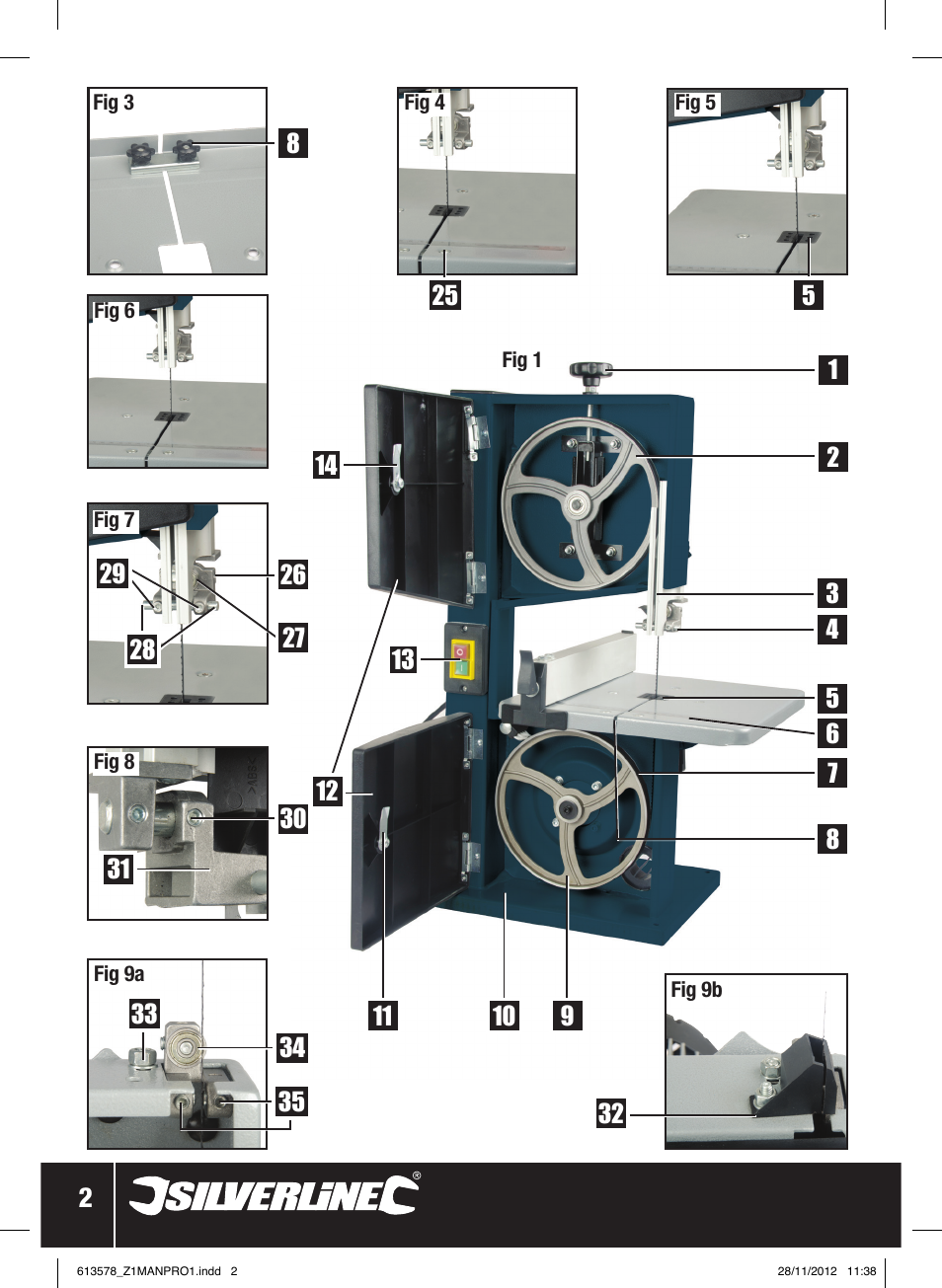 Silverline Bandsaw 200mm User Manual | Page 3 / 42