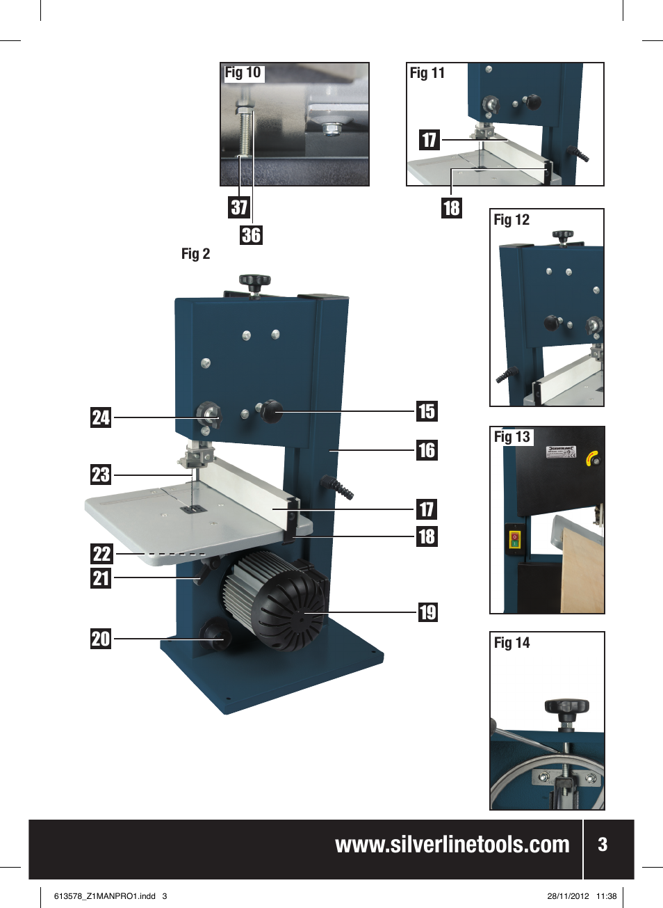 Silverline Bandsaw 200mm User Manual | Page 4 / 42