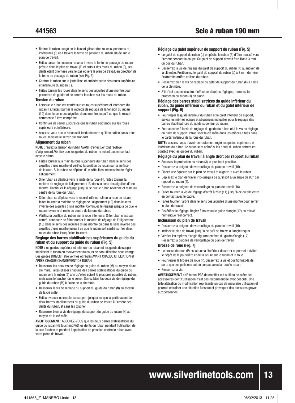 Scie à ruban 190 mm | Silverline Bandsaw 190mm User Manual | Page 16 / 42
