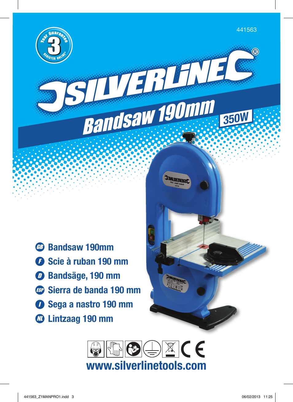 Bandsaw 19 0mm | Silverline Bandsaw 190mm User Manual | Page 2 / 42