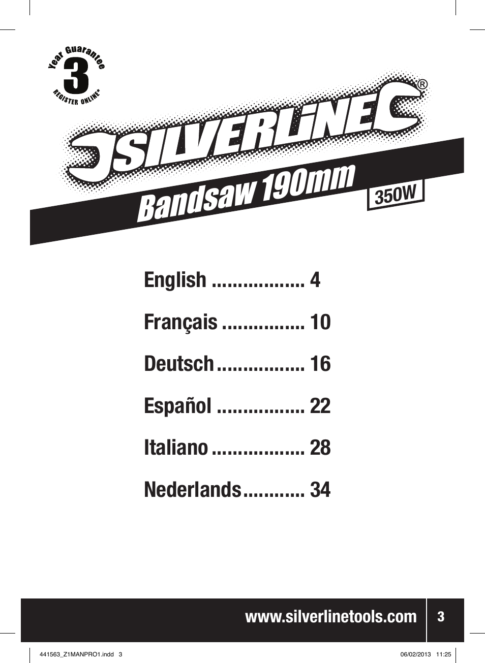 Bandsaw 19 0mm | Silverline Bandsaw 190mm User Manual | Page 6 / 42