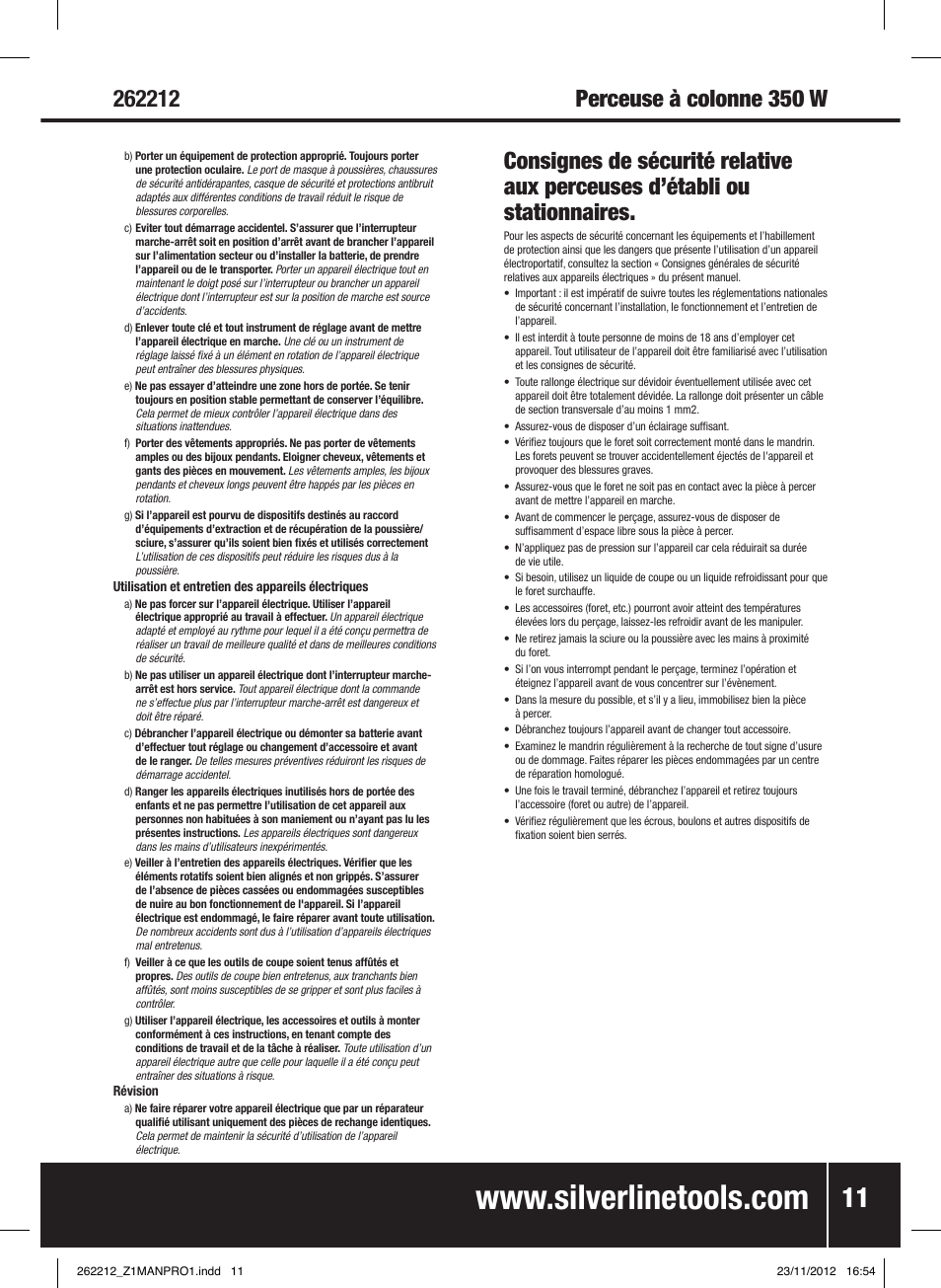 Silverline Drill Press 250mm User Manual | Page 12 / 40