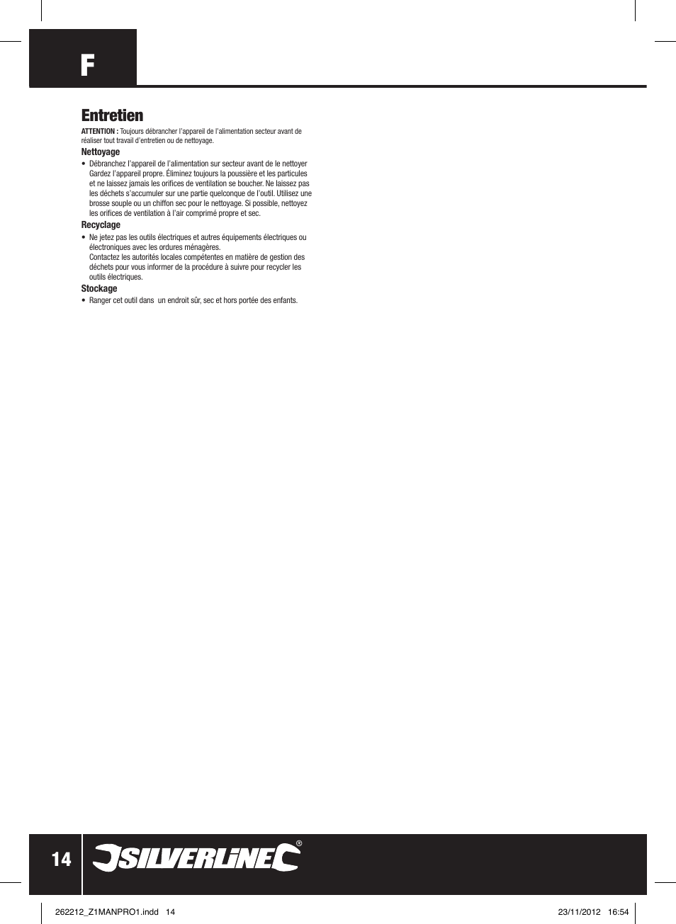 Entretien | Silverline Drill Press 250mm User Manual | Page 15 / 40