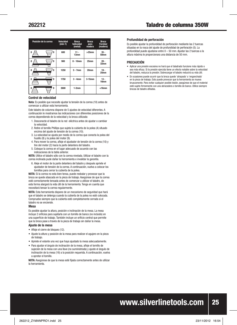 Silverline Drill Press 250mm User Manual | Page 26 / 40