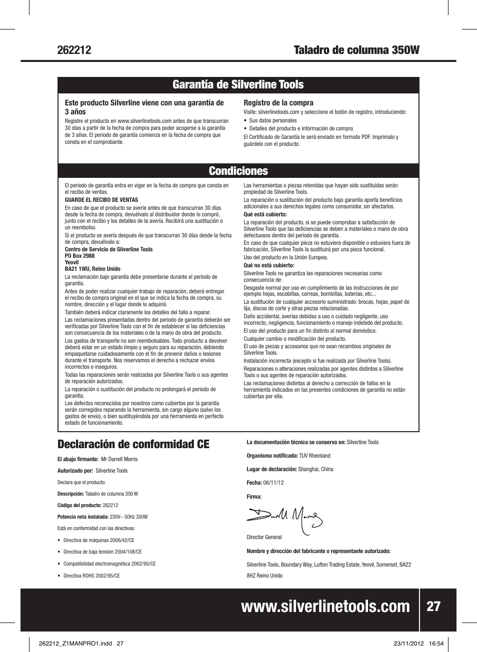 Silverline Drill Press 250mm User Manual | Page 28 / 40