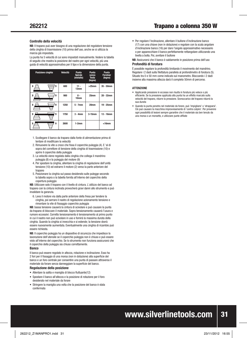 Silverline Drill Press 250mm User Manual | Page 32 / 40