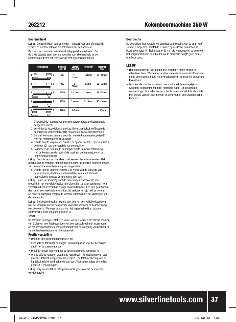 Silverline Drill Press 250mm User Manual | Page 38 / 40