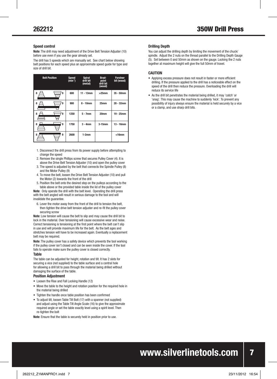 Silverline Drill Press 250mm User Manual | Page 8 / 40