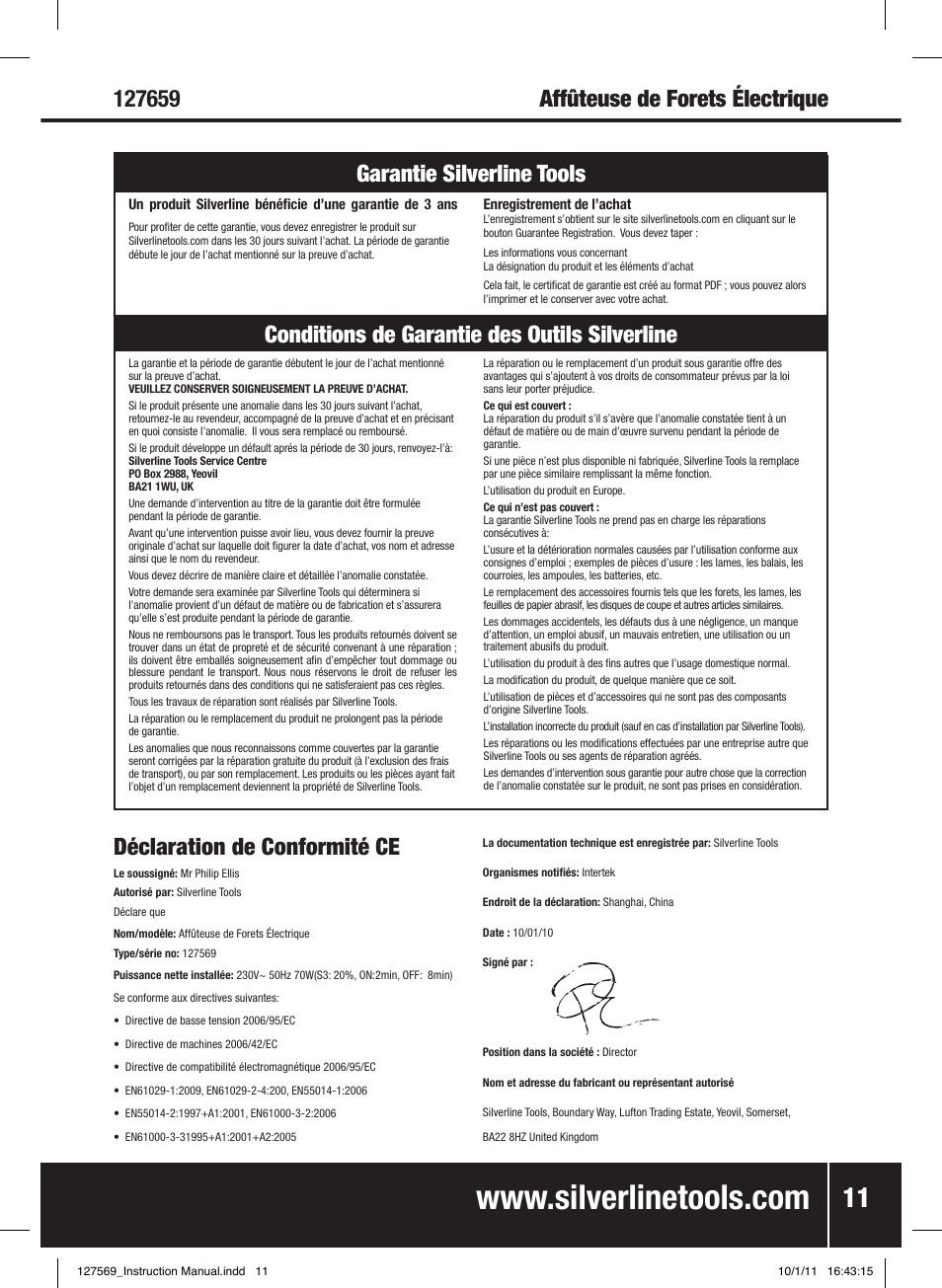 Silverline Drill Bit Sharpener 70W User Manual | Page 12 / 28