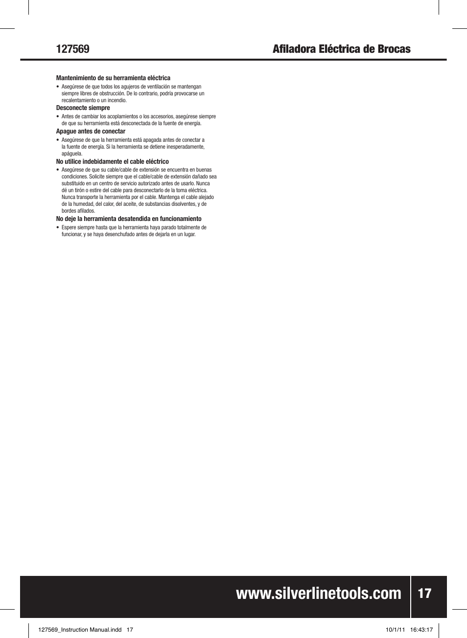 Silverline Drill Bit Sharpener 70W User Manual | Page 18 / 28