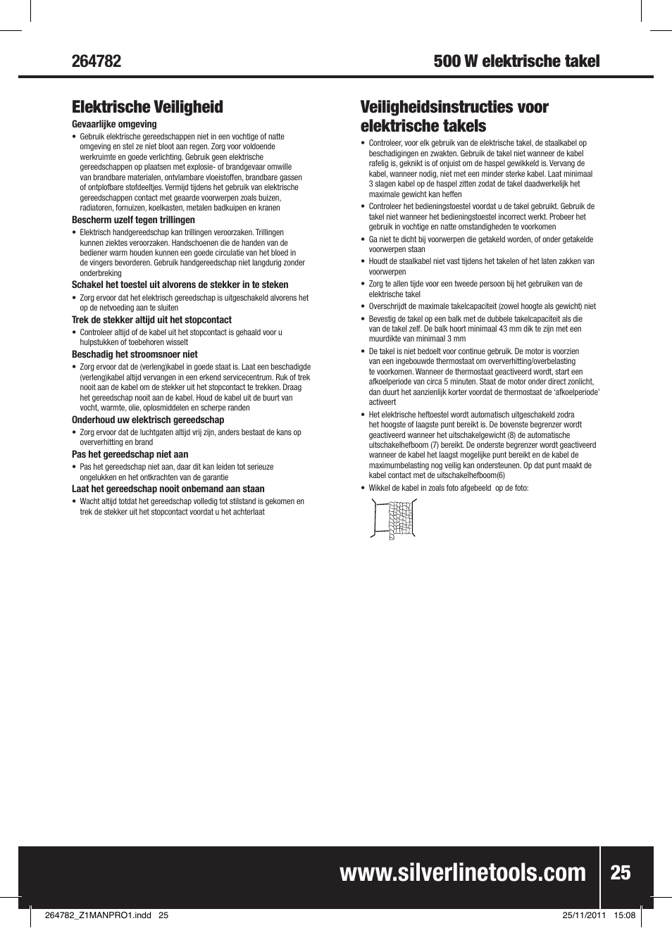 Elektrische veiligheid | Silverline Electric Hoist 250kg User Manual | Page 26 / 28